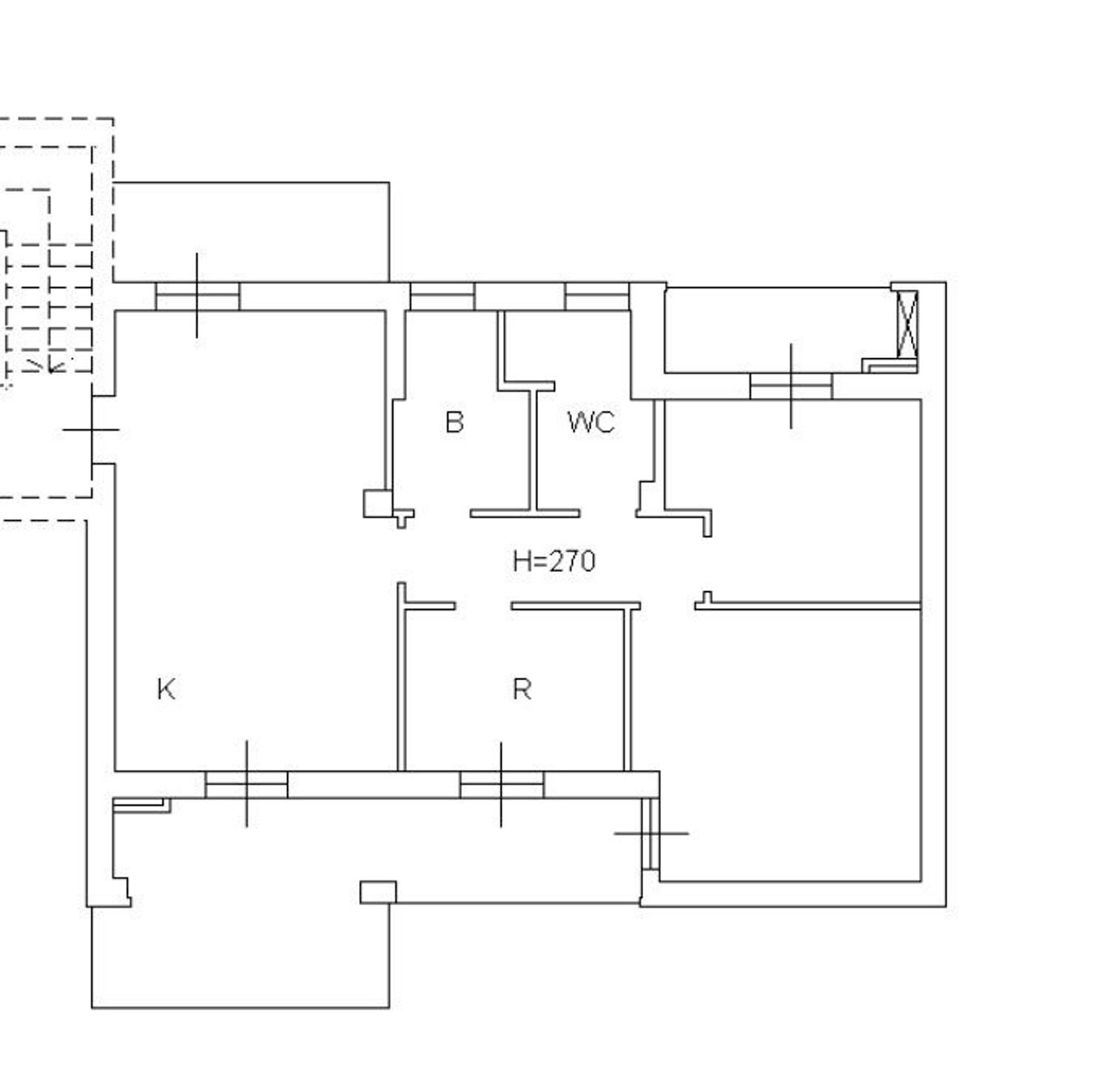 planimetria - Quadrilocale Rovereto, Tolentino - planimetria 1