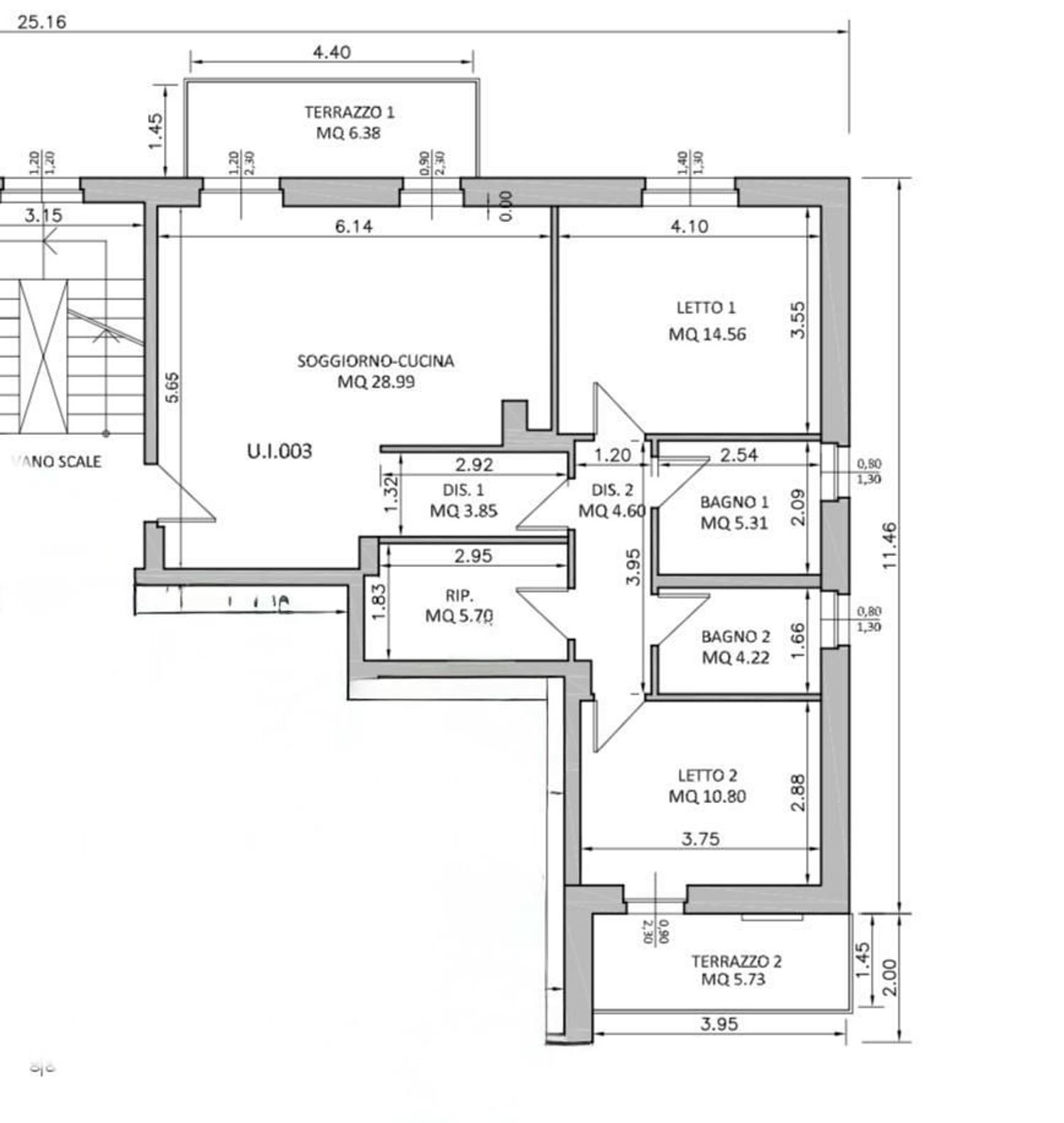 planimetria - Quadrilocale Vittorio Veneto, Tolentino - planimetria 1