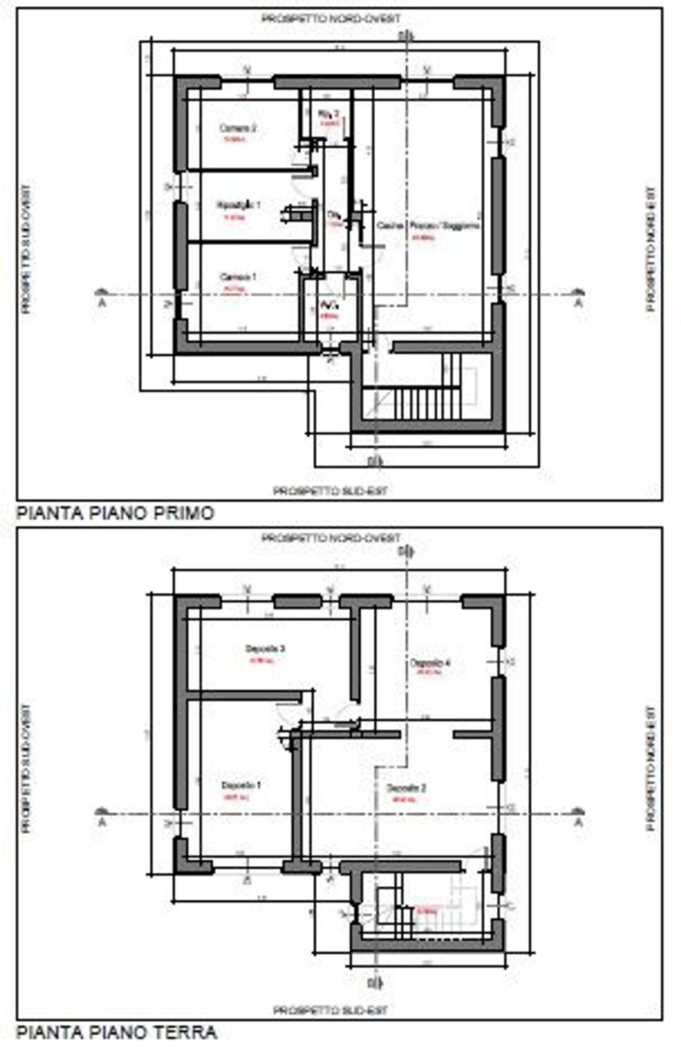 planimetria - Villa Pianibianchi, Tolentino - planimetria 1