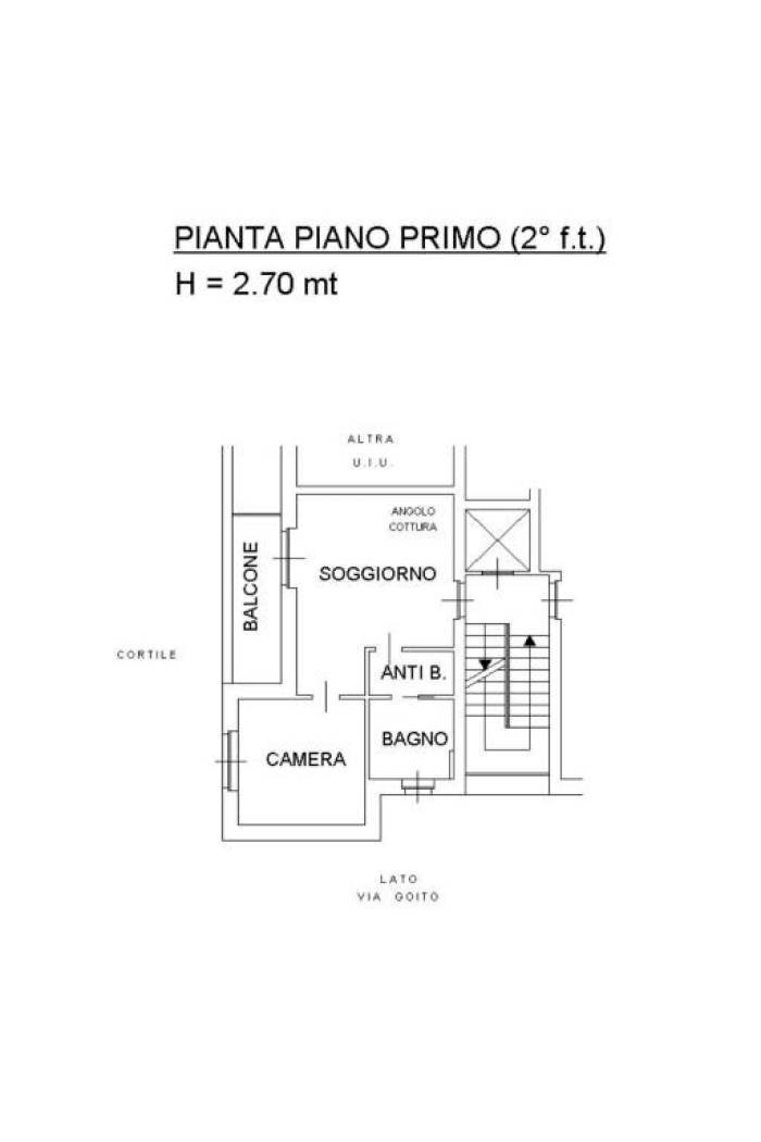 Two-room apartment via Goito, 54, Grugliasco - floor plans 1