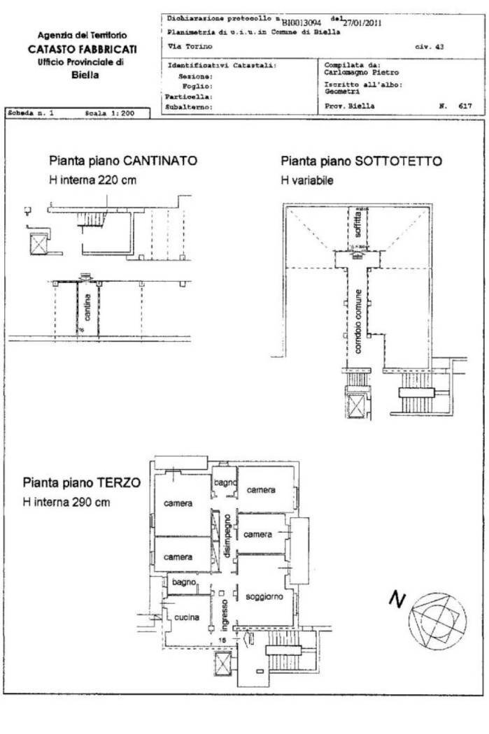 Appartamento via Torino, 43, Biella - planimetria 1