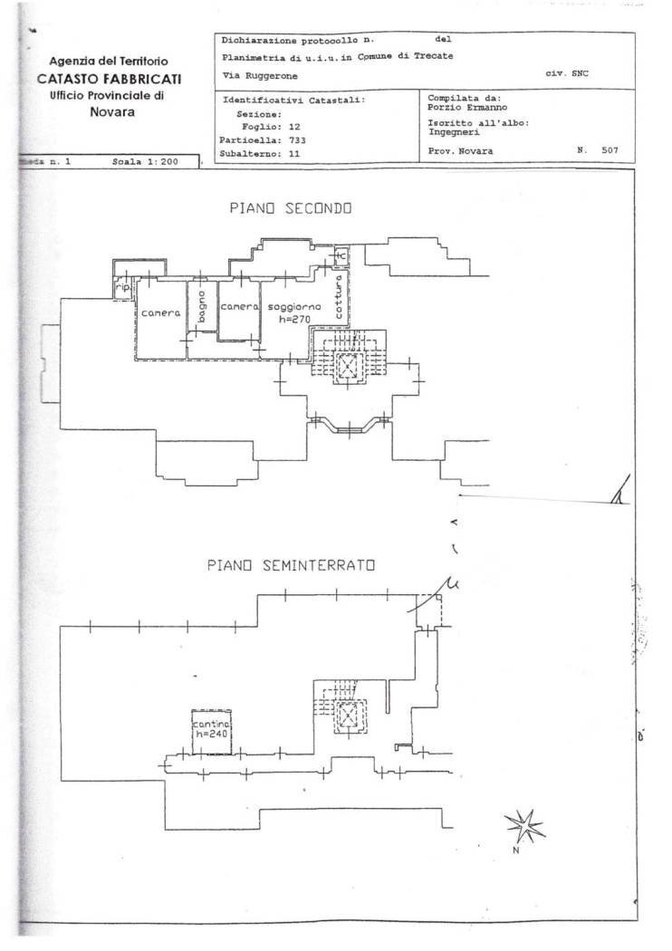 Appartamento via Germano Ruggerone, 4, Trecate - planimetria 1