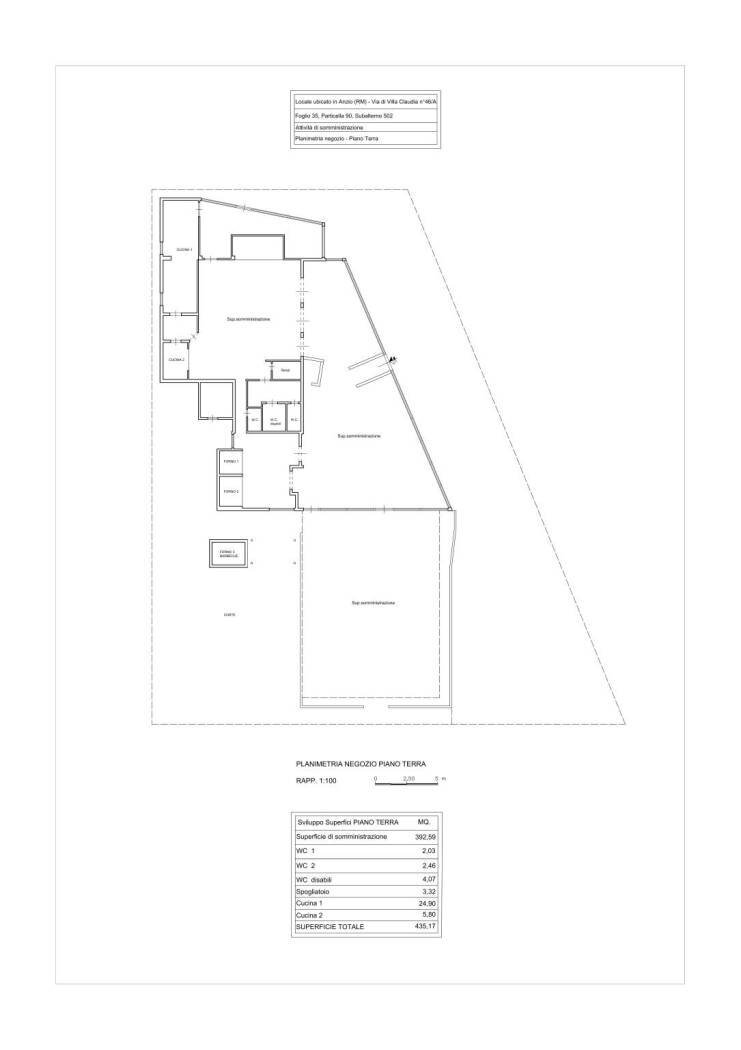 Negozio via di Villa Claudia, 46, Anzio - planimetria 1