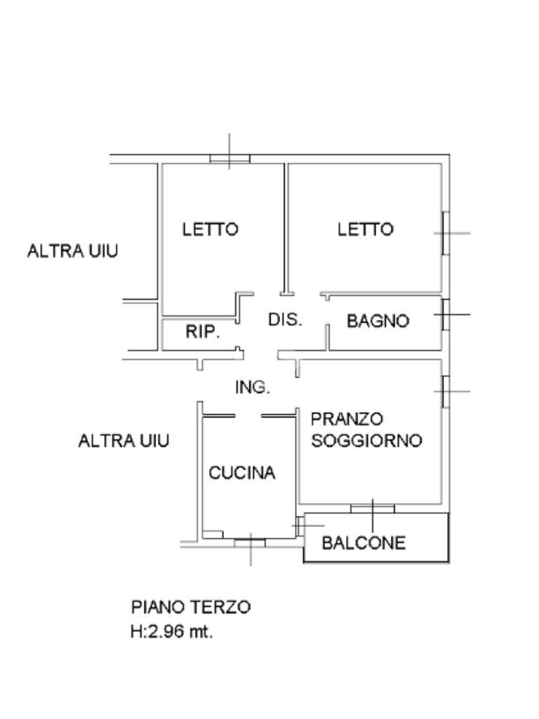Three-room apartment Via Ferruccio Tagliavini, Cavriago - floor plans 1