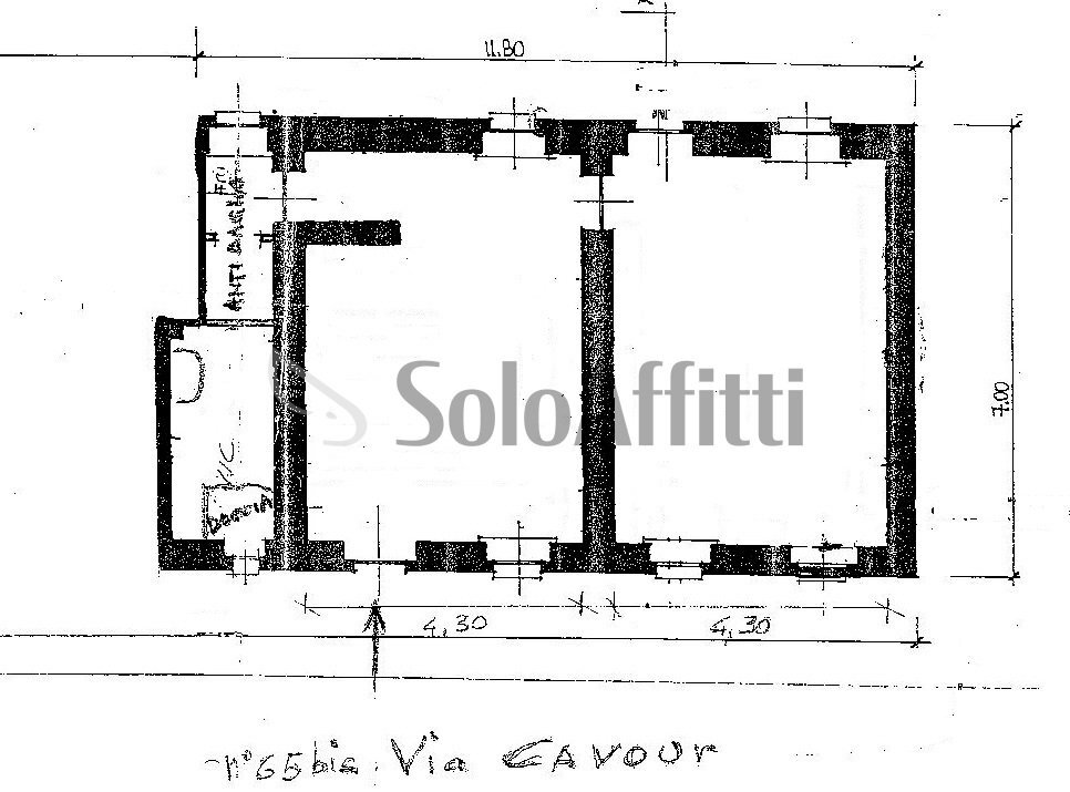 Planimetria via Cavour 65BIS.jpg - Locale Commerciale Via Cavour 69, Settimo Torinese - planimetria 1