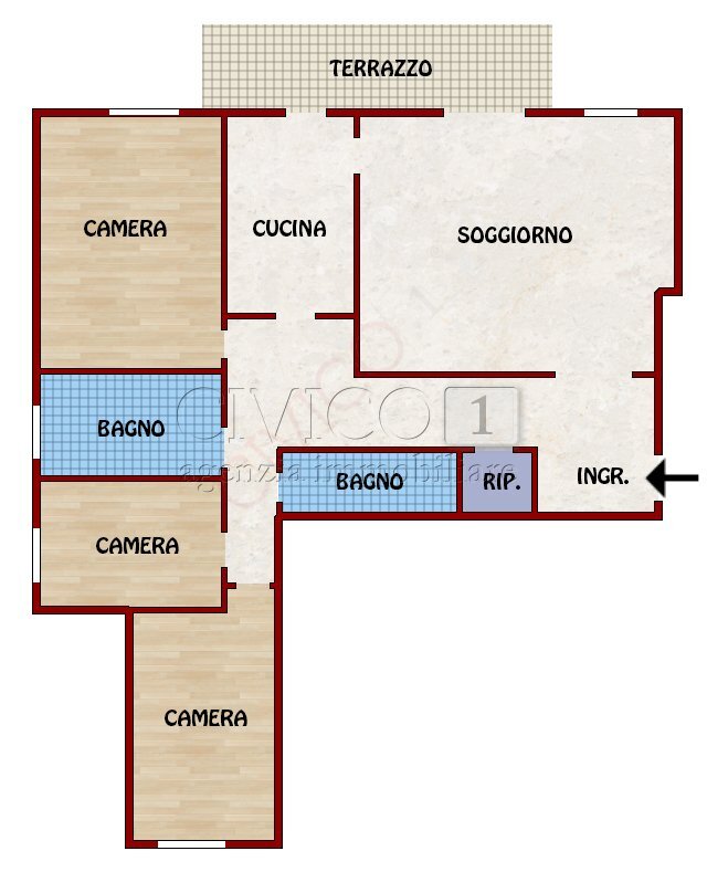 Planimetria - Apartment Via Amba Aradam, Venezia (neighborhood Mestre) - floor plans 1