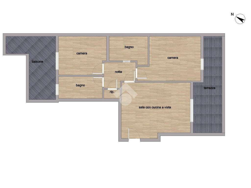 Trilocale Via Castellanza, Milano (zona Gallaratese) - planimetria 1