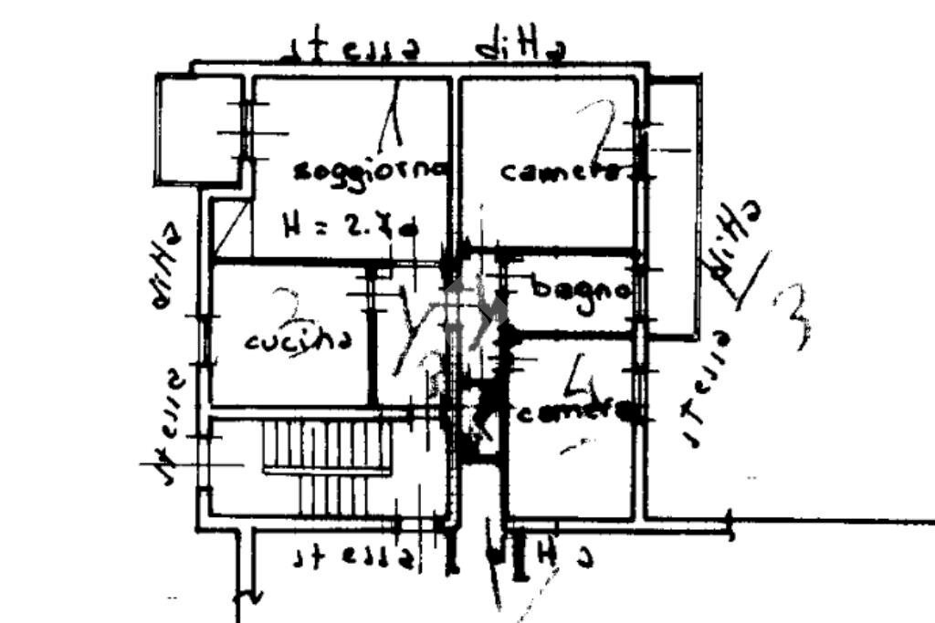 Trilocale Via C. A. dalla Chiesa, Noceto - planimetria 1