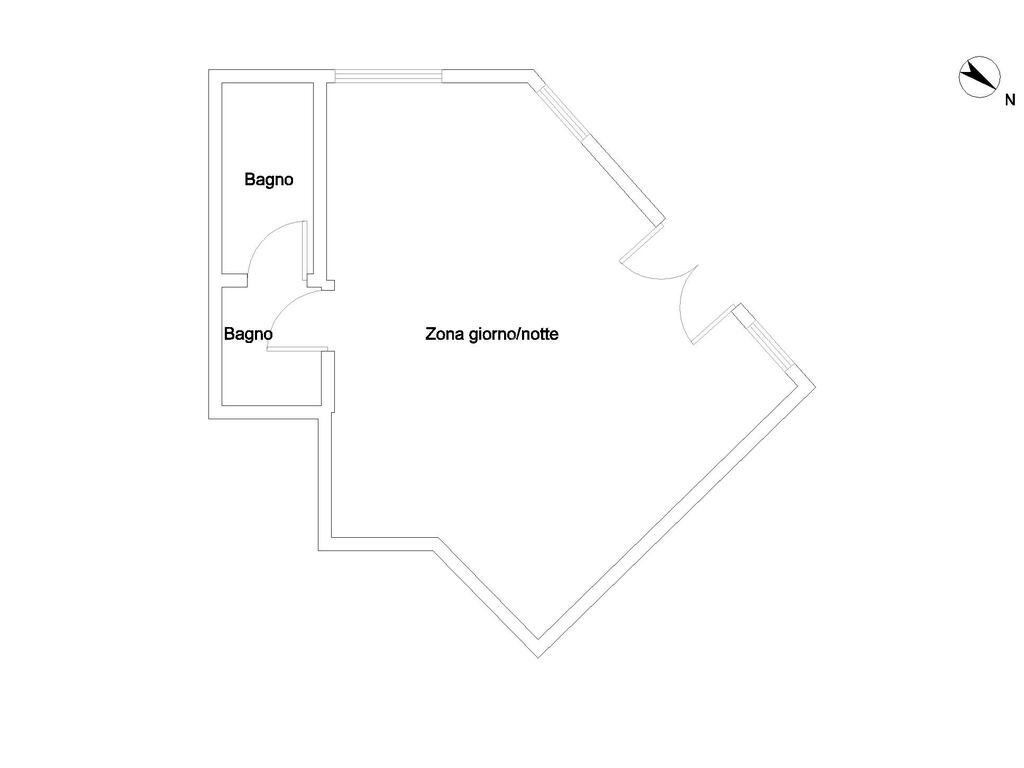 One-room apartment Via Zurigo, Milano (neighborhood Inganni) - floor plans 1