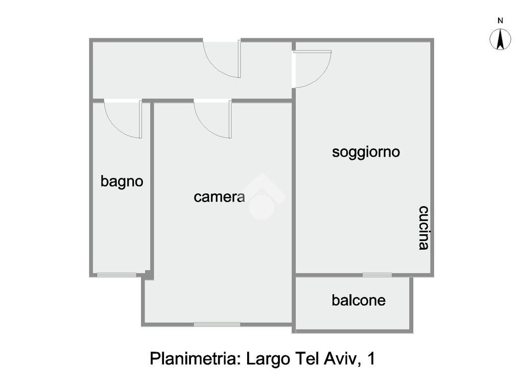 Bilocale Largo Tel Aviv, Milano (zona Cimiano) - planimetria 1