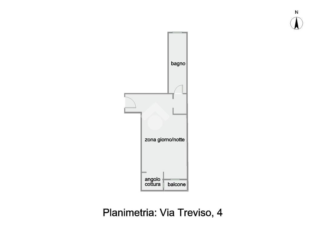 Monolocale Via Treviso, Milano (zona Cimiano) - planimetria 1