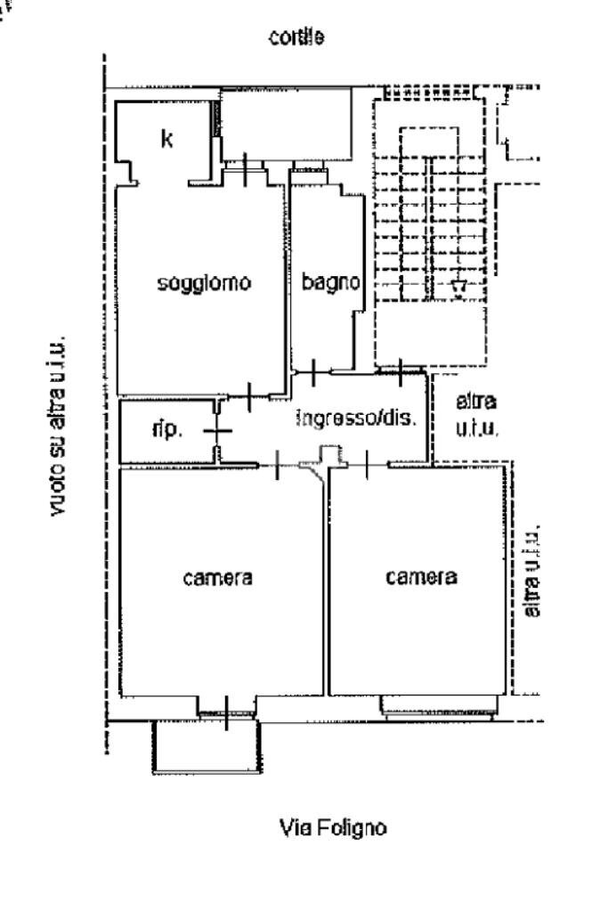 Trilocale Via foligno, Torino (zona Madonna Campagna) - planimetria 1