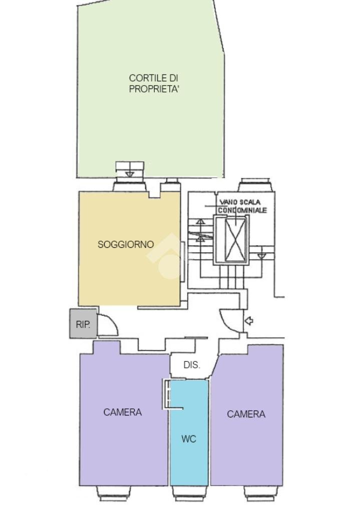 Trilocale Strada Antica di Collegno, Torino (zona Parella) - planimetria 1