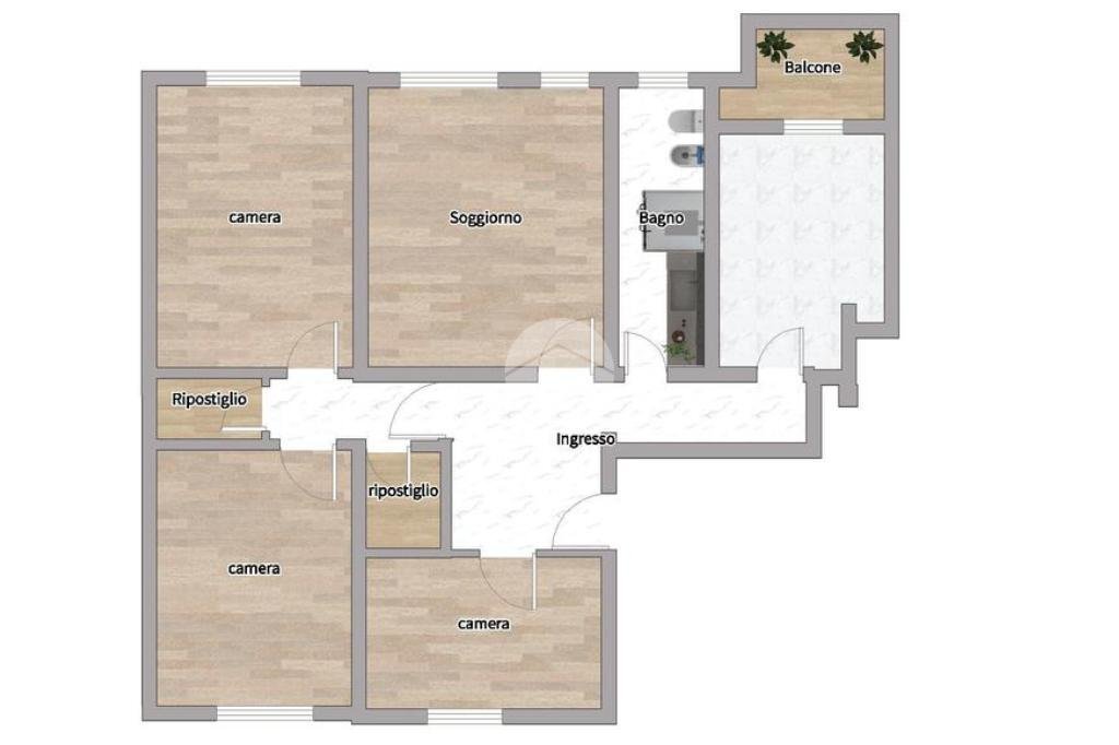 Quadrilocale Via De Ruggiero Guido, Milano (zona Gratosoglio) - planimetria 1