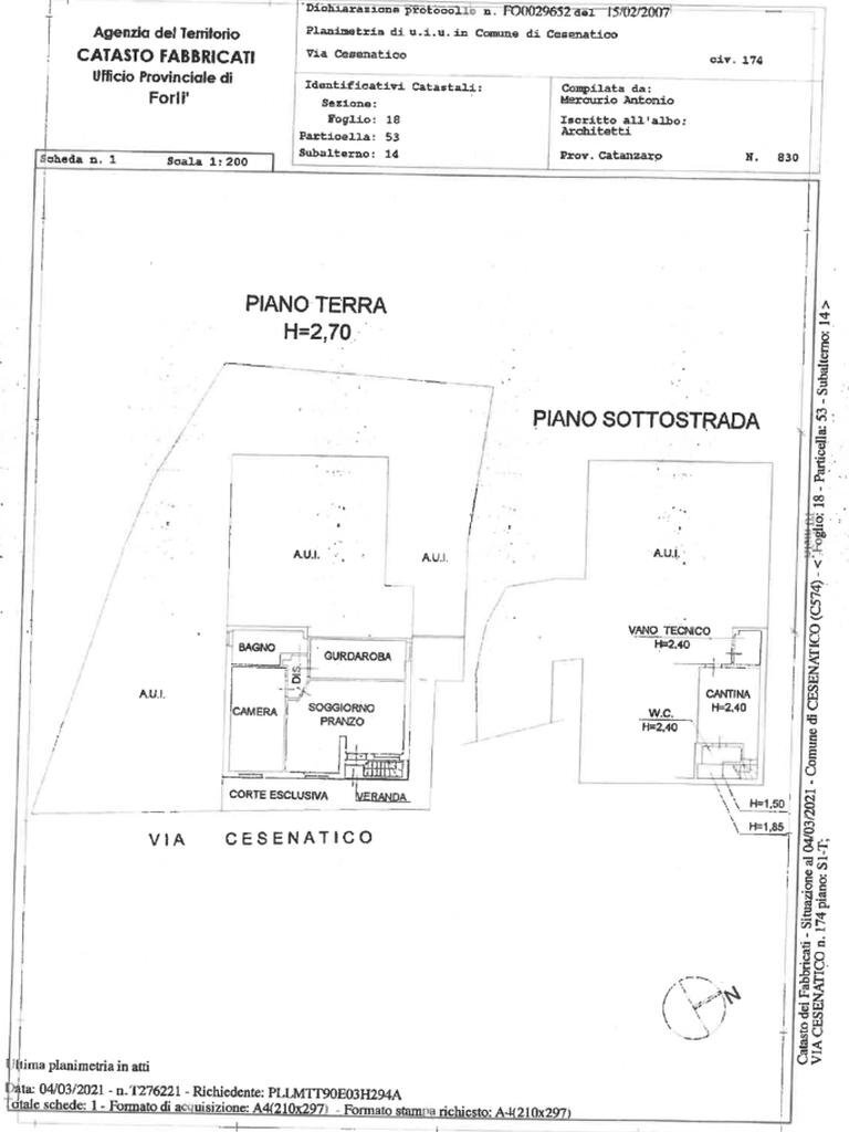 Trilocale Via Cesenatico, Cesenatico - planimetria 1