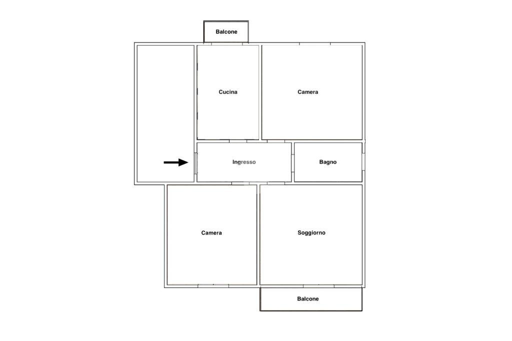 Trilocale Via Murano, Modena (zona Buon Pastore - Parco Amendola) - planimetria 1