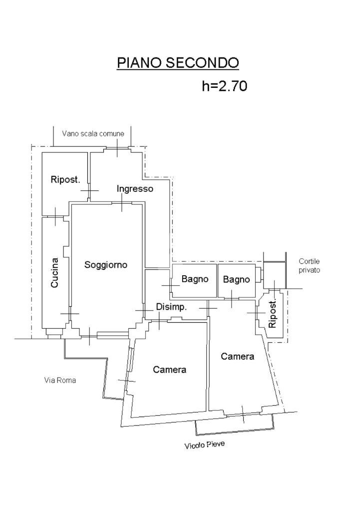 Quadrilocale Via Roma, Cocconato - planimetria 1