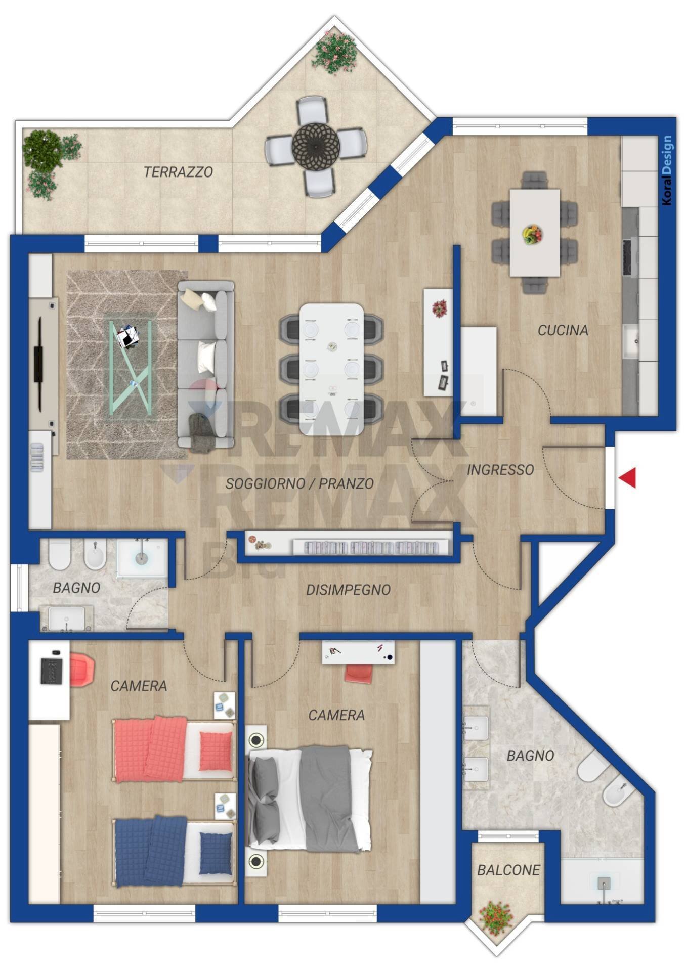 Pianta 2D - Three-room apartment via Carlo Bertinazzi
 
25, Roma - floor plans 1