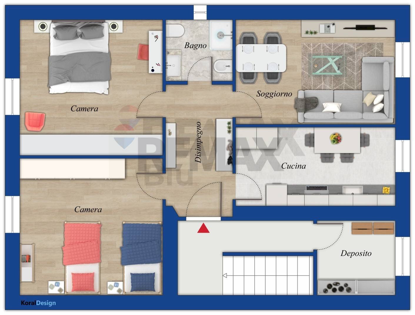 Pianta 2D - Three-room apartment Morlupo - floor plans 1