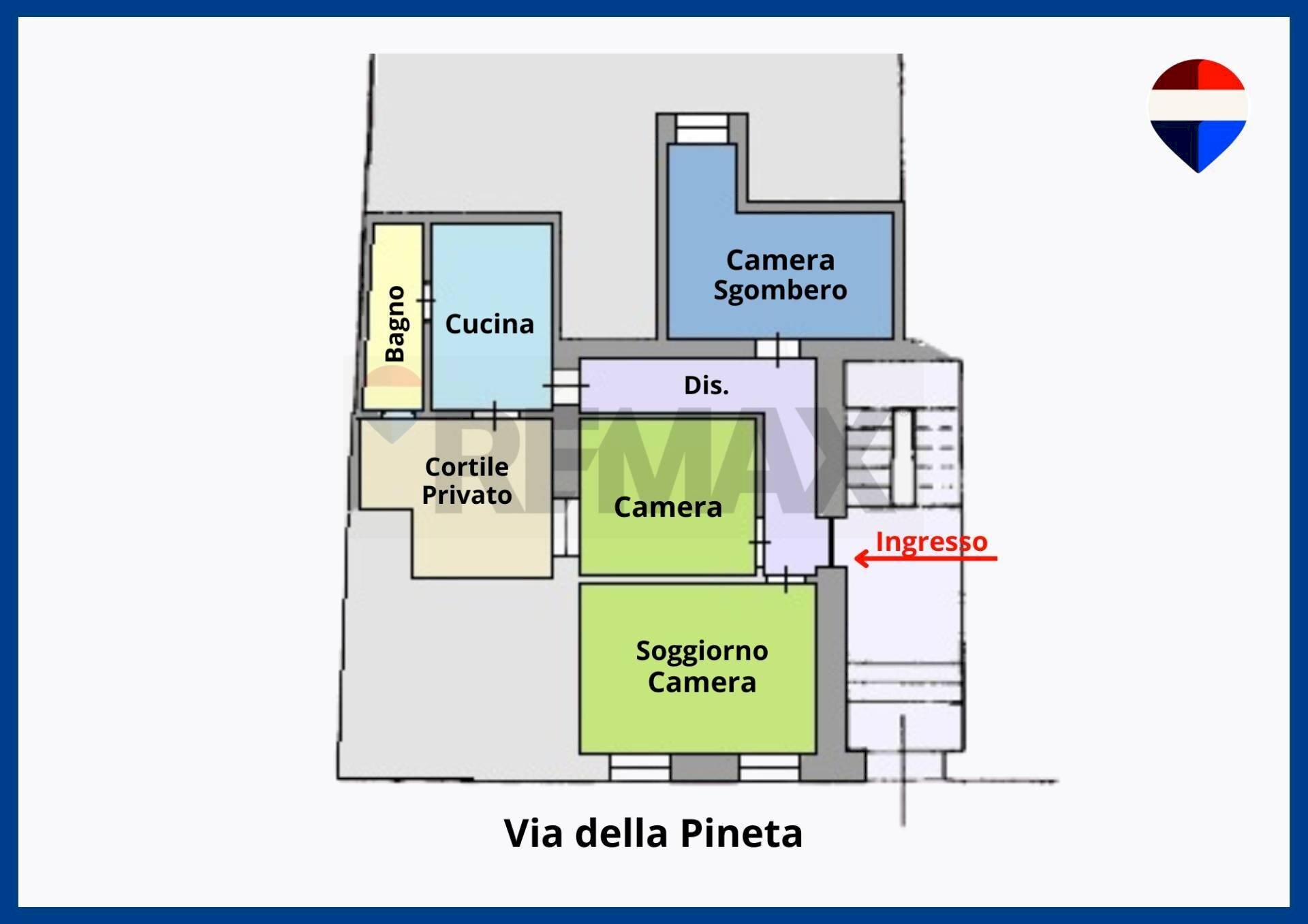 Pianta 2D - Quadrilocale Cagliari - planimetria 1