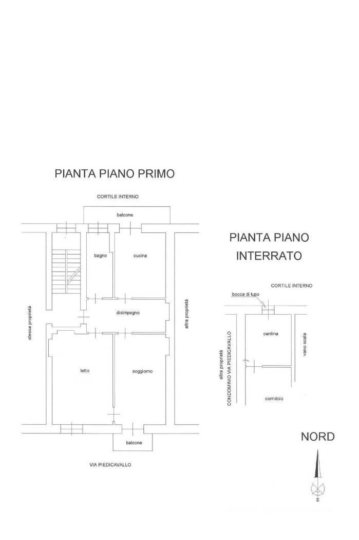 Trilocale via Piedicavallo, Torino (zona Parella) - planimetria 1