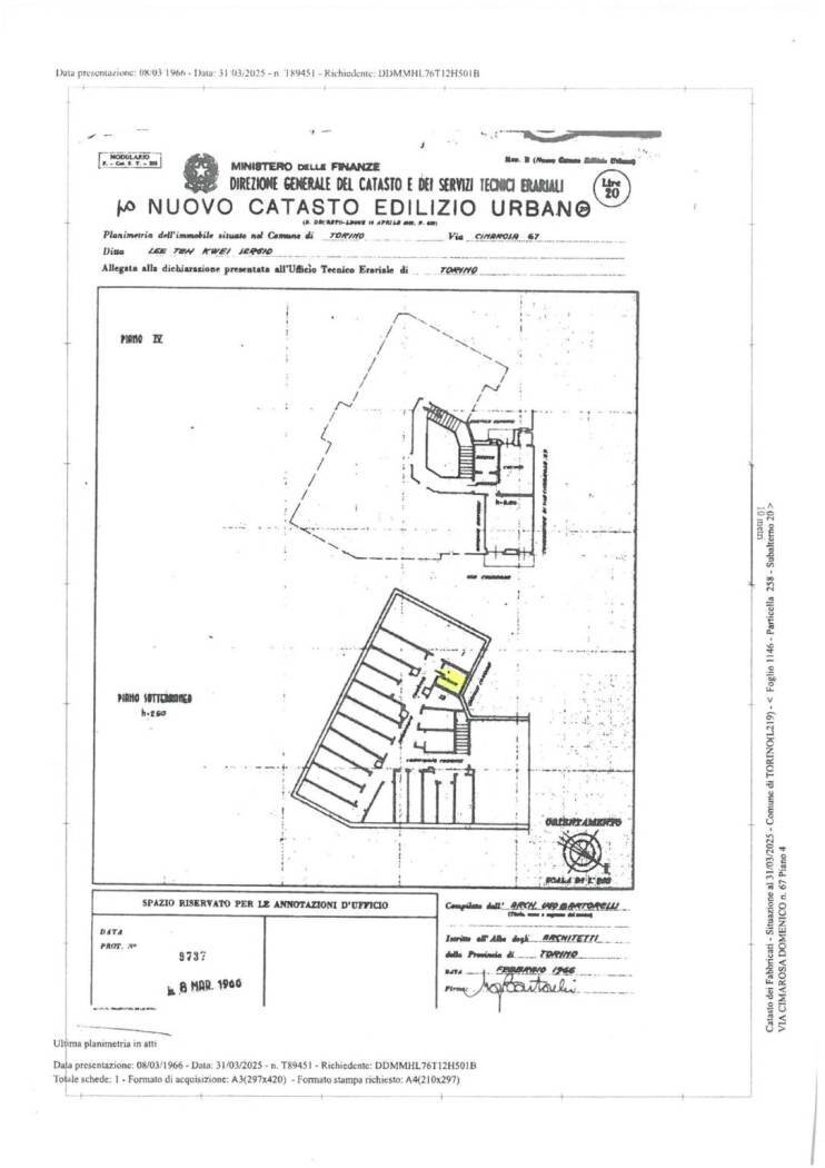 Bilocale via Domenico Cimarosa, 67, Torino (zona Barriera Milano) - planimetria 1