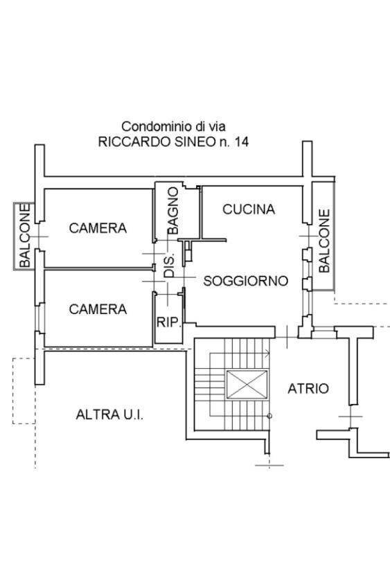 Trilocale via Riccardo Sineo, 12/3, Torino (zona Vanchiglia) - planimetria 1