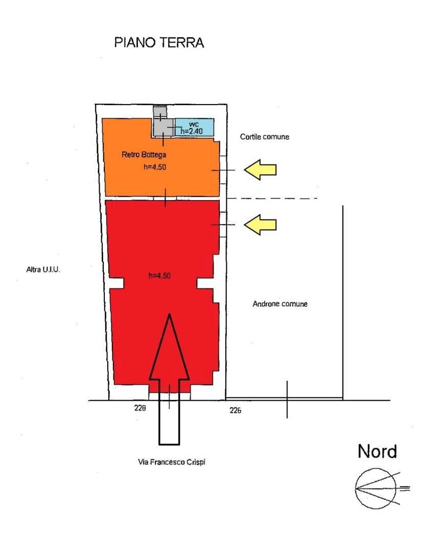 Shop via Francesco Crispi, 208, Catania - floor plans 1