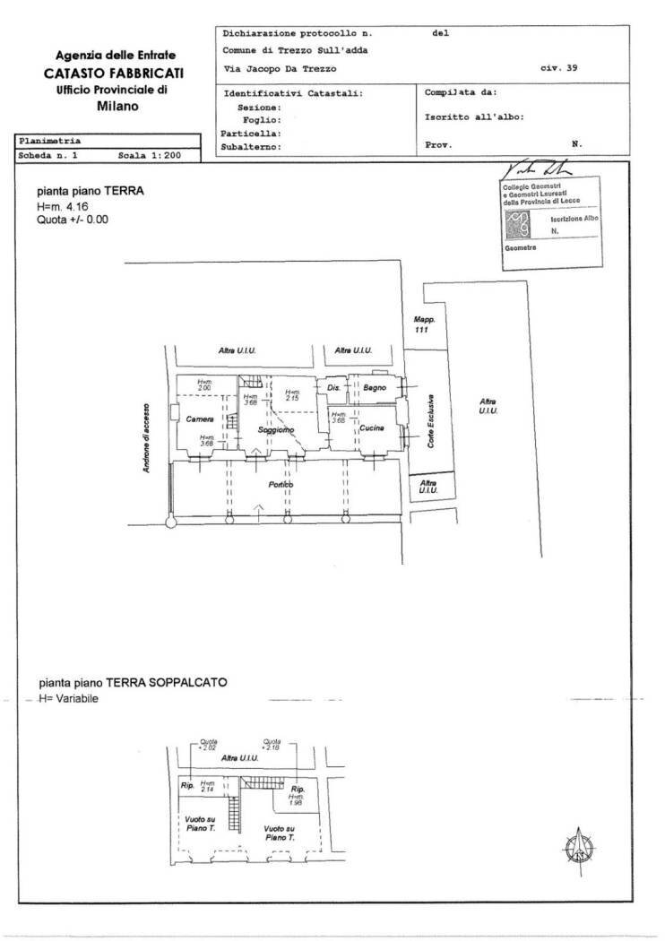 Two-room apartment via Jacopo da Trezzo, 39, Trezzo sull'Adda - floor plans 1