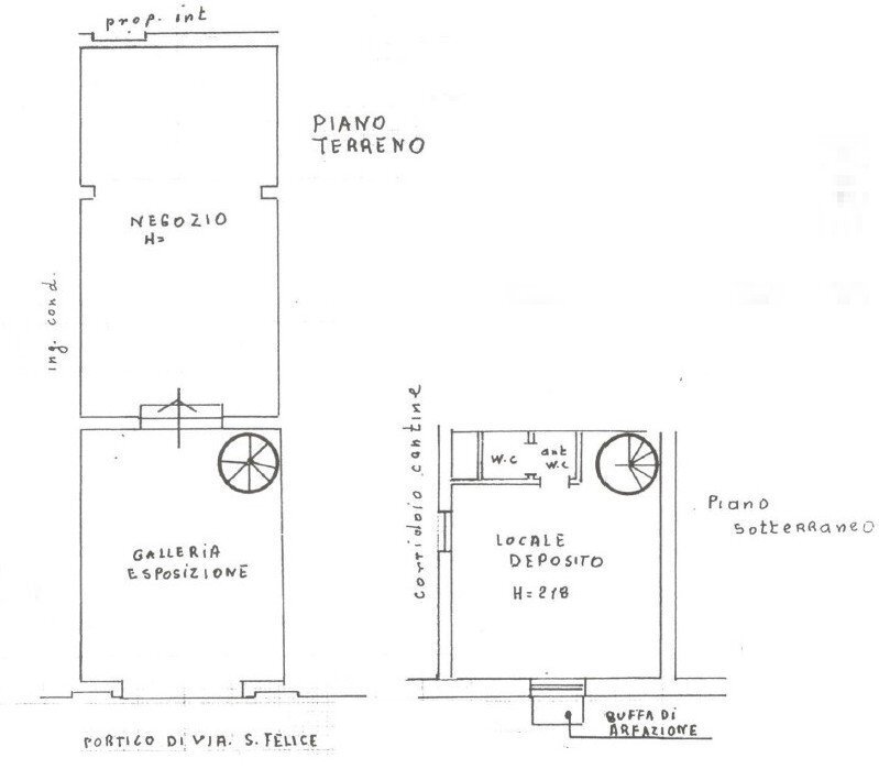 Negozio via San Felice, Bologna (zona Centro Storico) - planimetria 1
