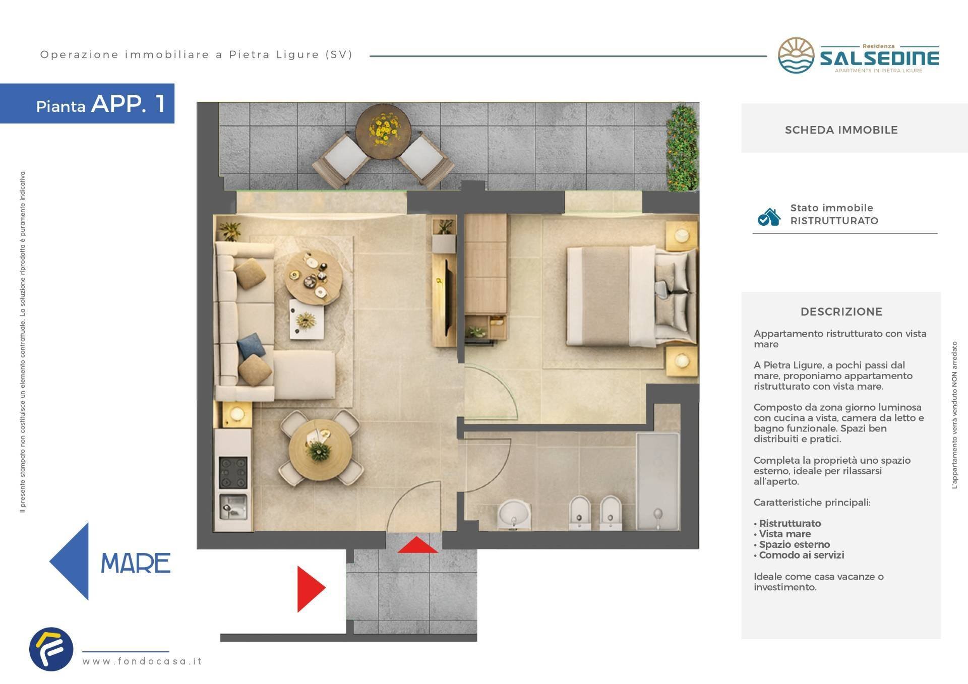 Foto 3 - Two-room apartment Via Bellino, Pietra Ligure - photo 3