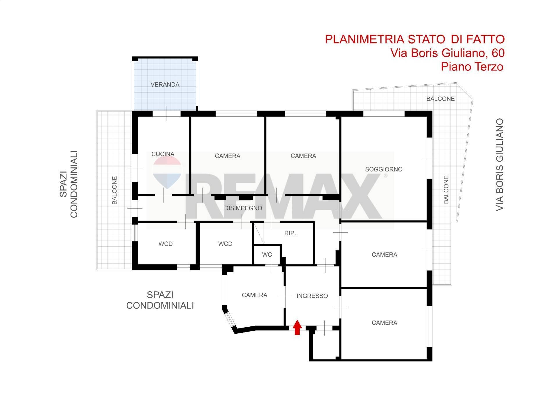 Pianta 2D - Appartamento Via Boris Giuliano
 
60, Palermo - planimetria 1