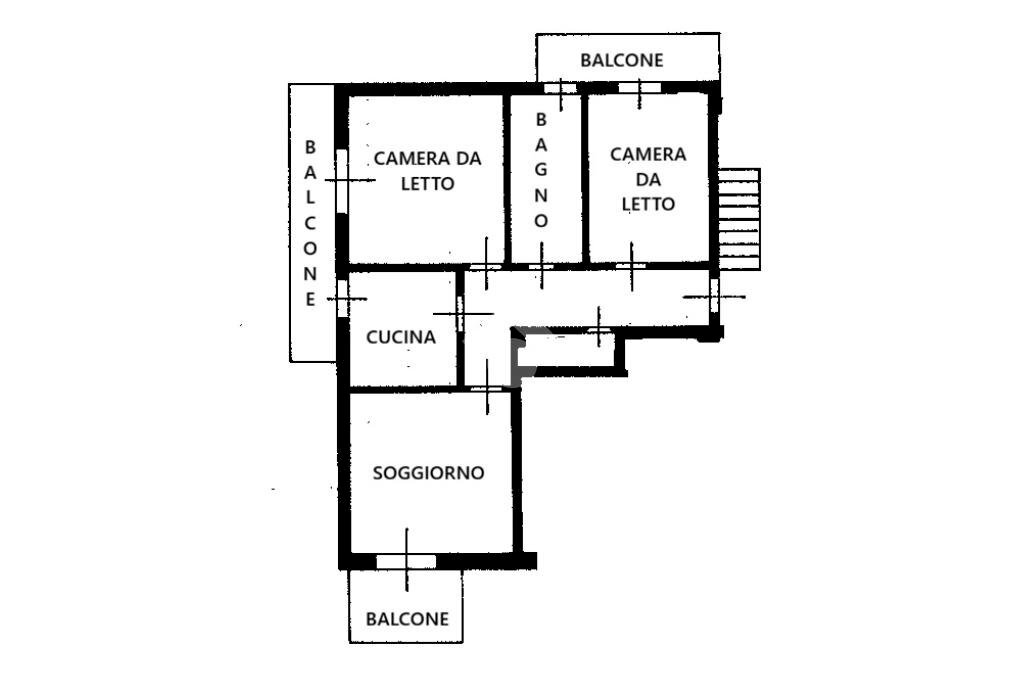 Appartamento Piazza Sant'Andrea, Martiniana Po - planimetria 1