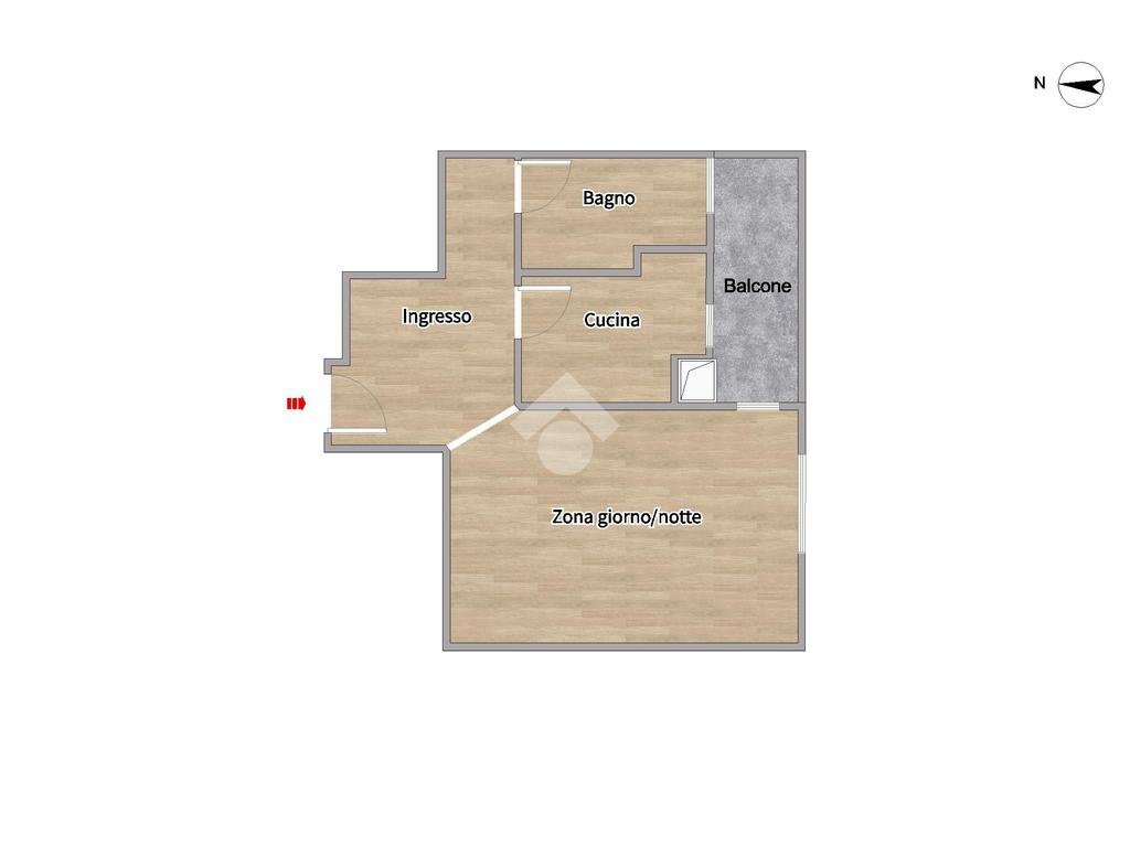 One-room apartment Via zurigo, Milano (neighborhood Inganni) - floor plans 1