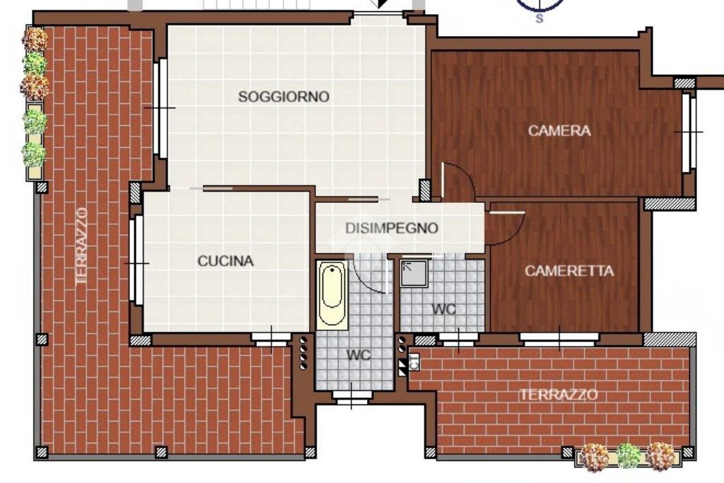 Three-room apartment Via piave, Cesate - floor plans 1