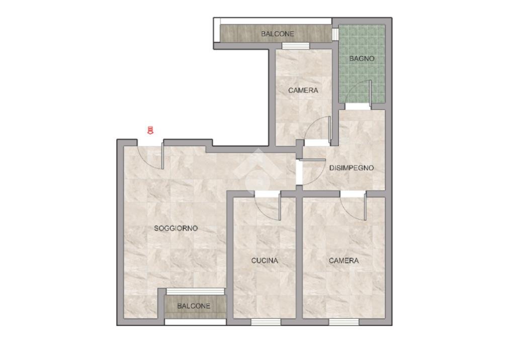 Trilocale Via stefano canzio, Milano - planimetria 1