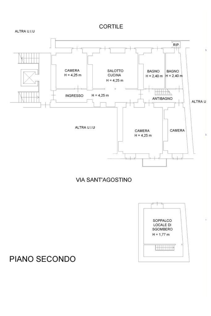 Appartamento Via Sant'Agostino, Torino (zona Quadrilatero Romano) - planimetria 1