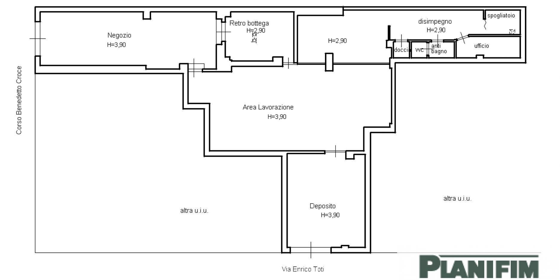 Foto 14 - Locale Commerciale Corso Benedetto Croce
 
76/a, Bari - planimetria 1