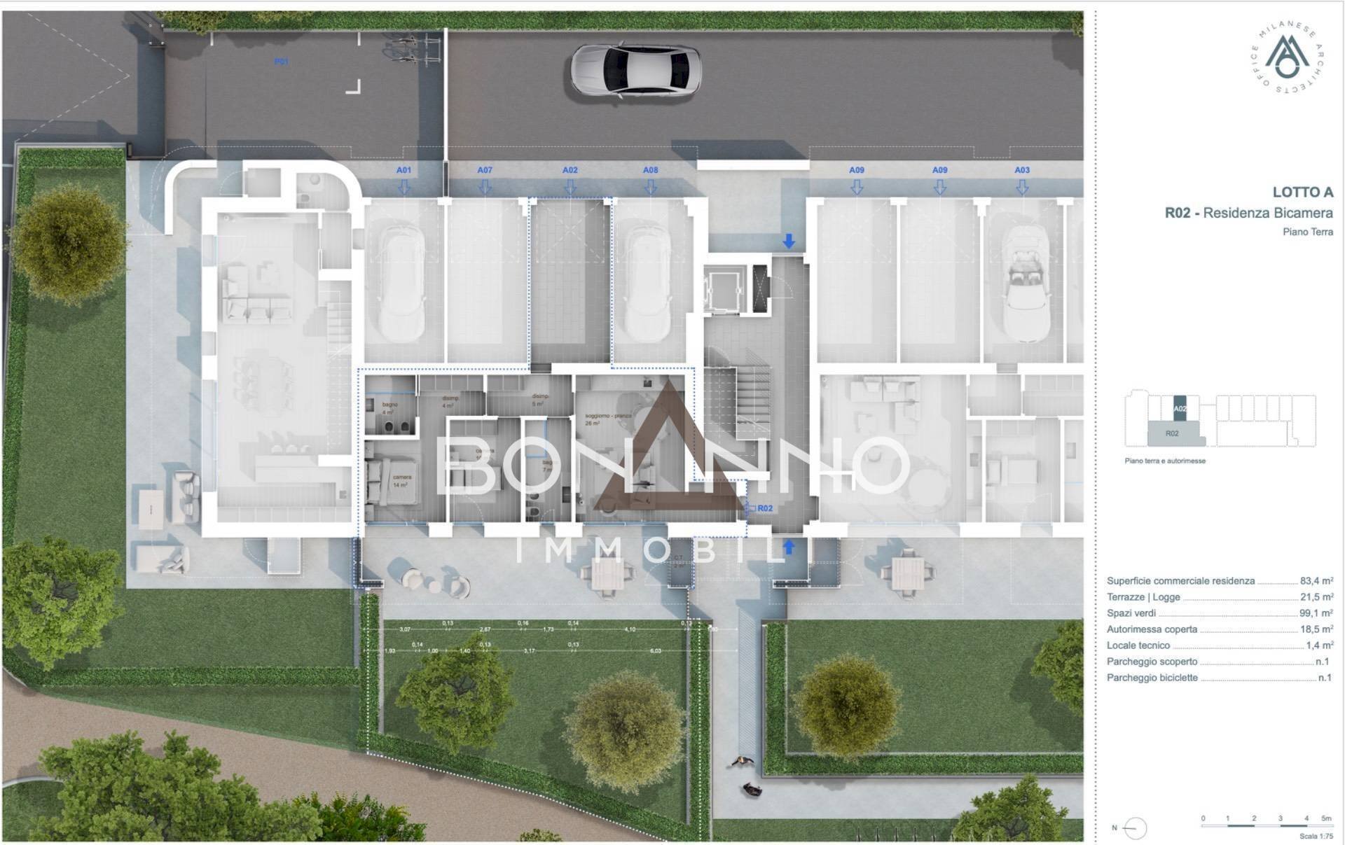 Foto 19 - Trilocale VIA GARZONI, Treviso - planimetria 1