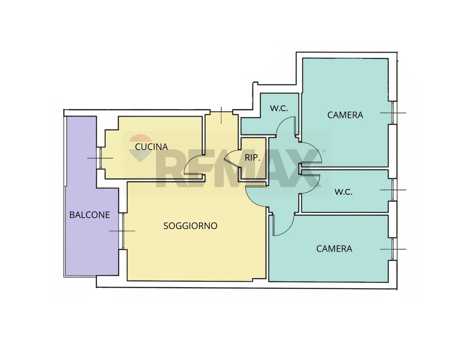 Pianta 2D - Trilocale Via Orti
 
8, Agrate Brianza - planimetria 1
