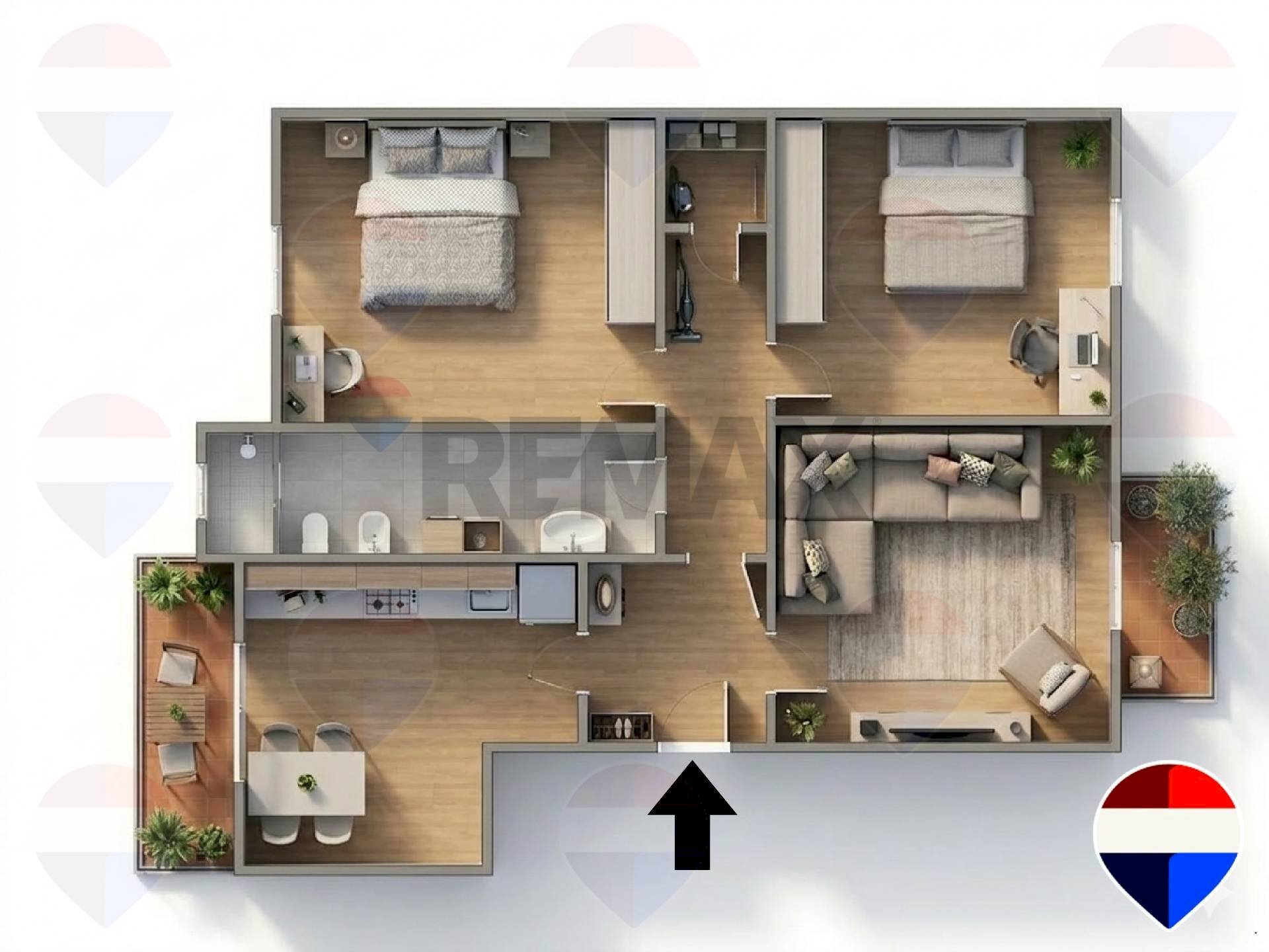 Pianta 3D - Trilocale Via Appennini
 
35, Milano - planimetria 1