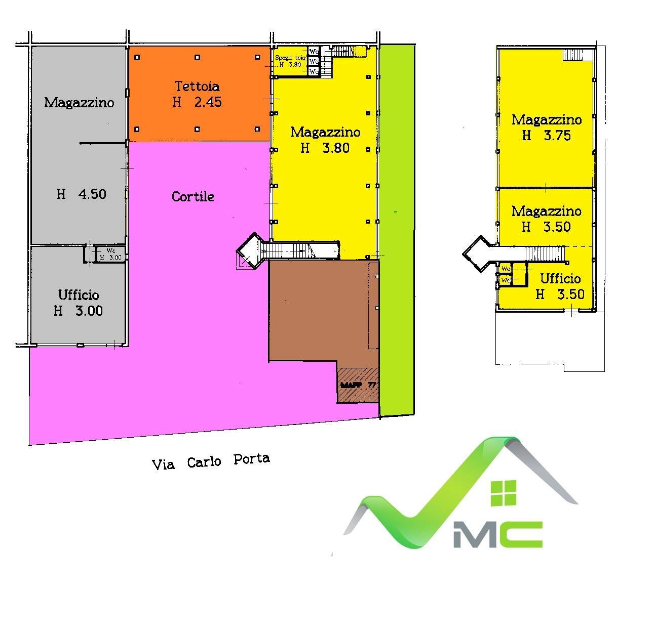 Foto 13 - Capannone VIA C. PORTA
 
8/10, Gorgonzola - planimetria 1