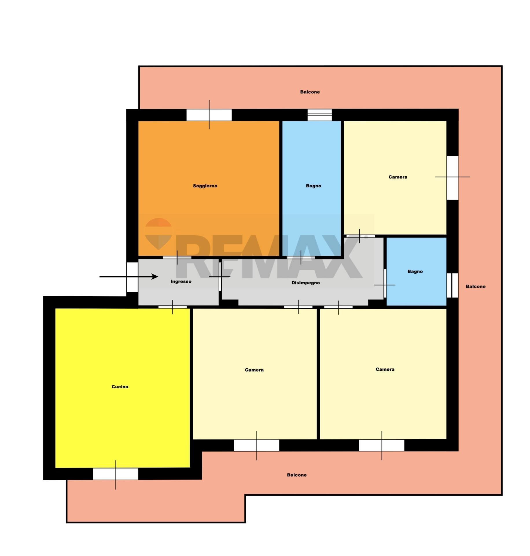 Pianta 2D - Quadrilocale VIA F.RUSSO
 
12, Calvizzano - planimetria 1