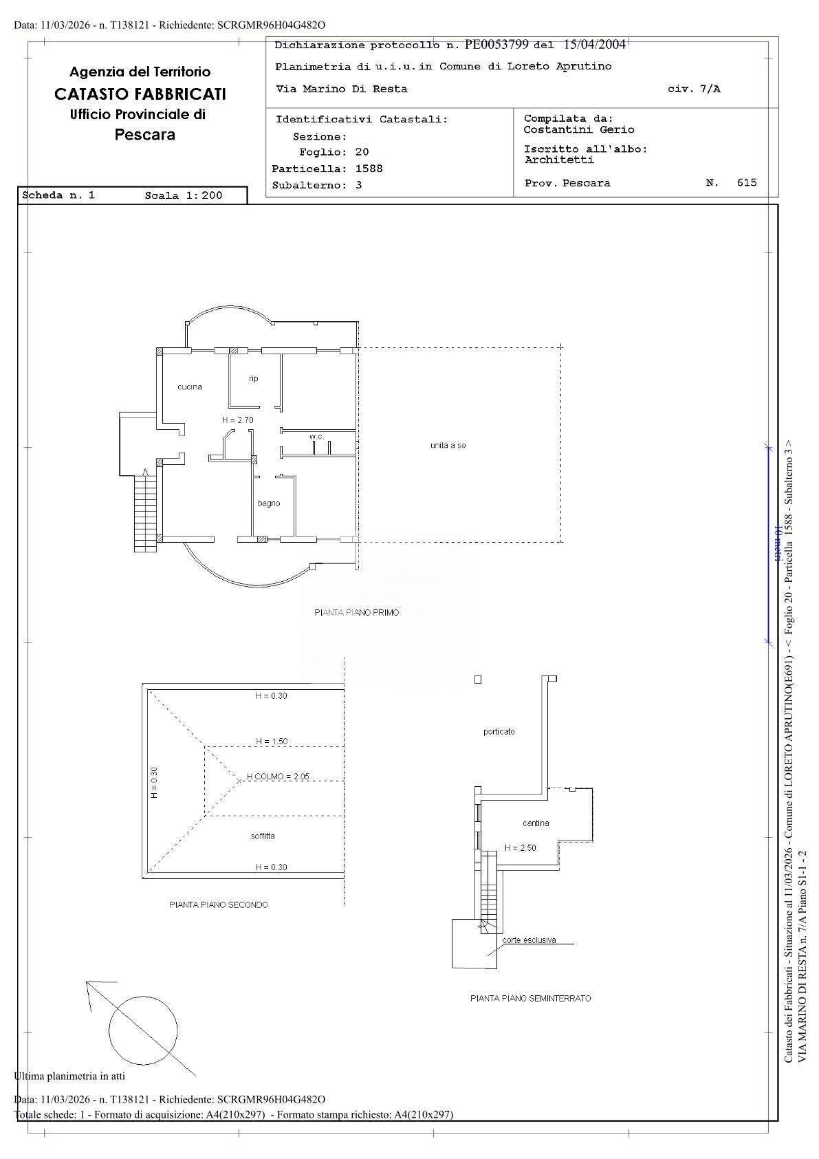 Foto 20 - Casa semi indipendente Via Marino di Resta, Loreto Aprutino - planimetria 1