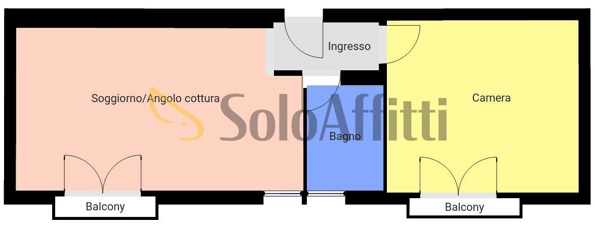 Planimetria a scopo illustrativo - Two-room apartment Via Alessandro Guidi 8, Pavia - floor plans 1