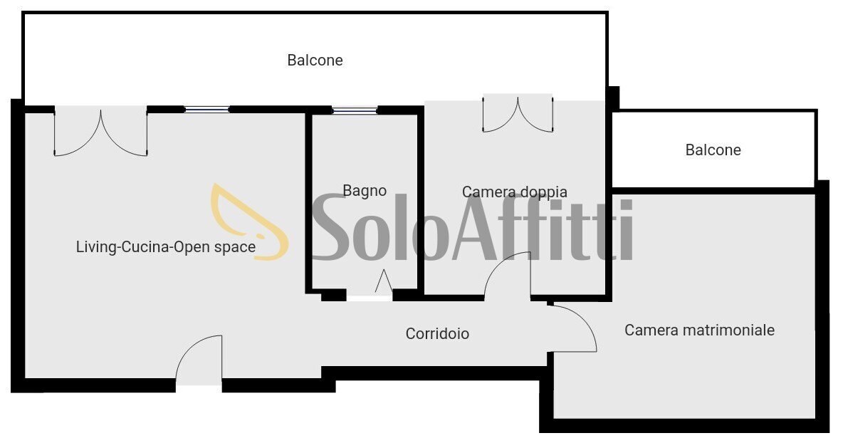Planimetria a scopo illustrativo - Trilocale Via Leonardo Da Vinci 12, Travacò Siccomario - planimetria 1