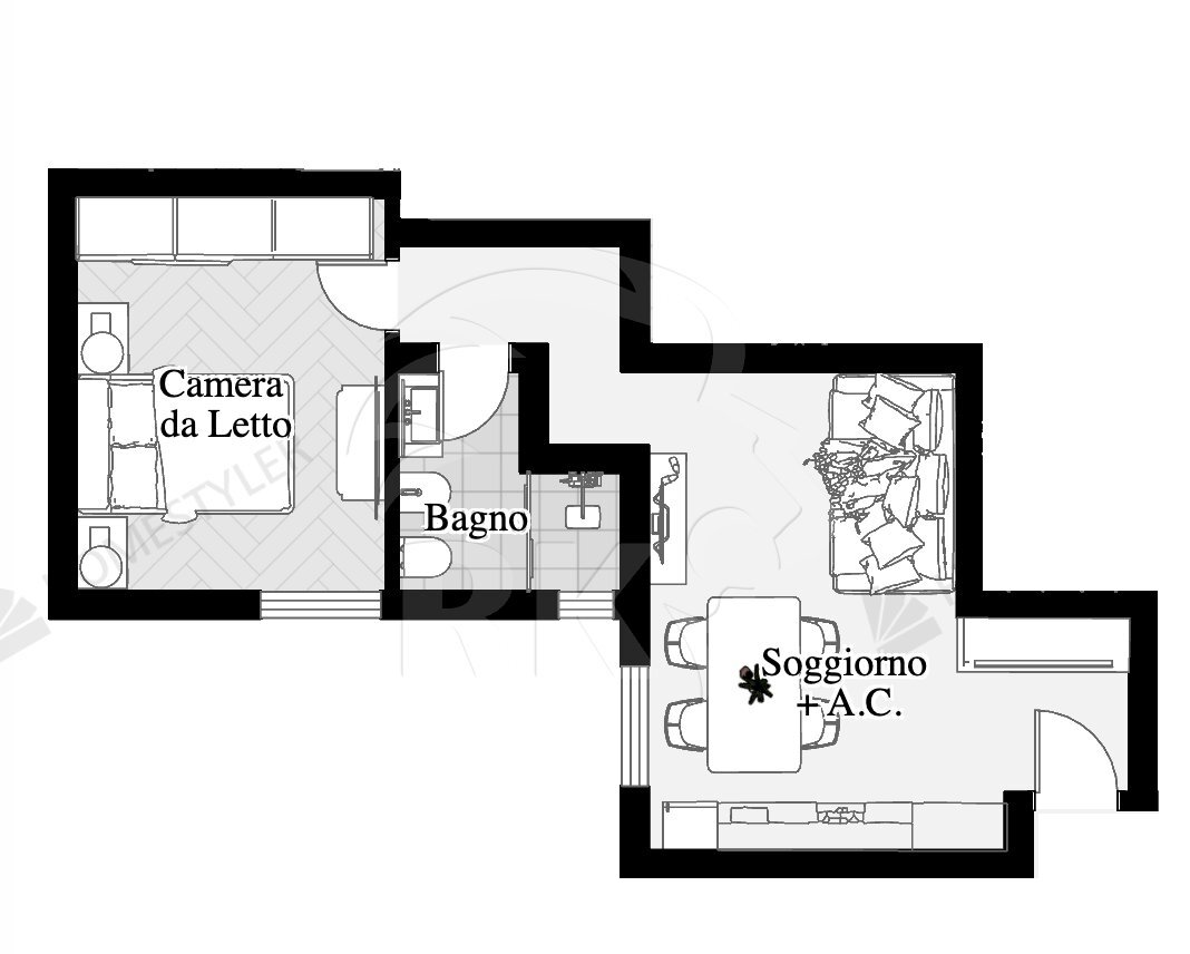 Galliera - Plan U3.png - Bilocale Via Galliera 55, Bologna (zona Centro Storico) - planimetria 1