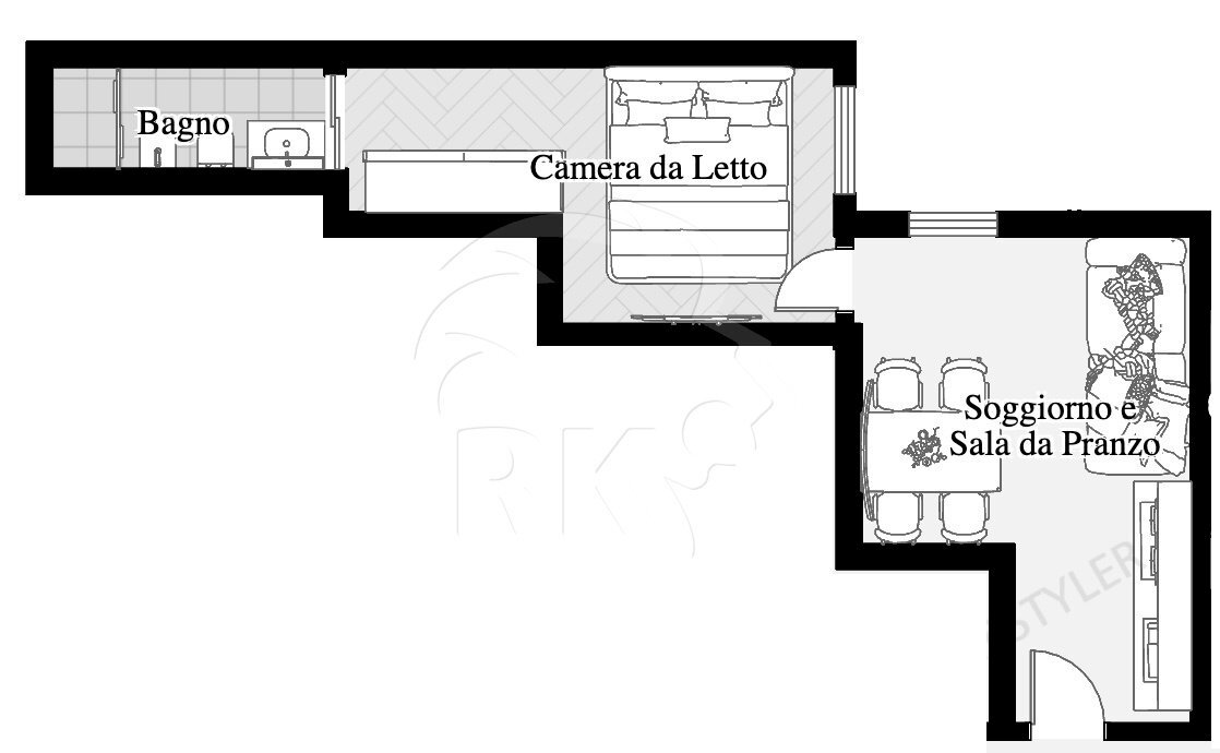 Galliera - Plan U4.jpg - Bilocale Via Galliera 55, Bologna (zona Centro Storico) - planimetria 1