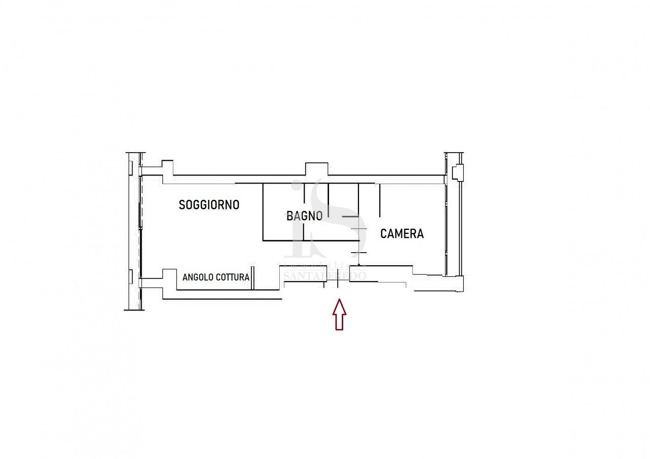 Planimetria - Monolocale VIA BROLETTO, 37, Milano - planimetria 1