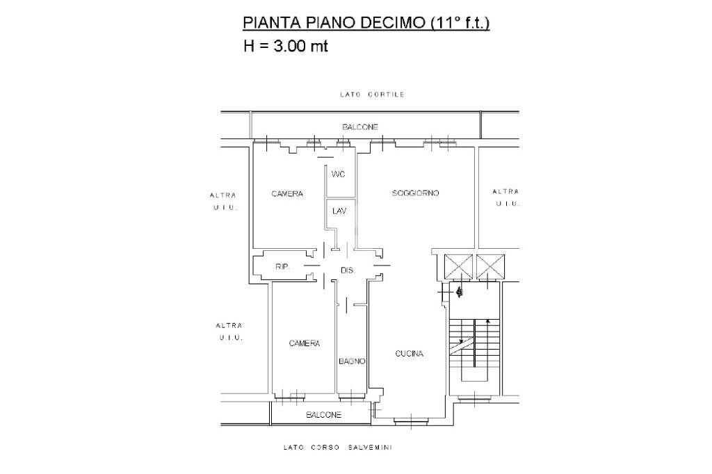Quadrilocale Corso Gaetano Salvemini, Torino (zona Mirafiori Nord) - planimetria 1